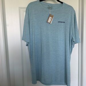 NWT Men’s Patagonia Cap Cool Daily Graphic Shirt Big Sky Blue XXL